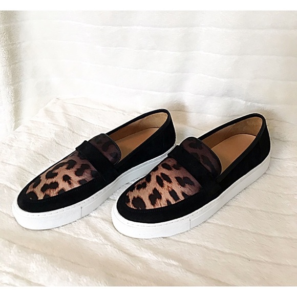 EUGENE RICONNEAUS STACY Leopard Pony Hair Slip-On Platform Loafers US 10/10.5 - Picture 2 of 8